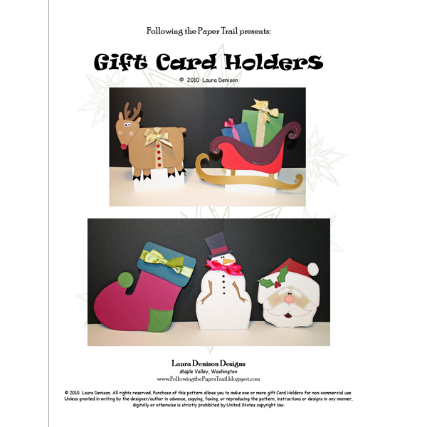 holiday gift card holders pattern cover