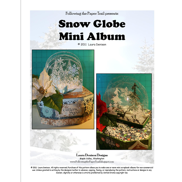 snow globe mini album pattern cover